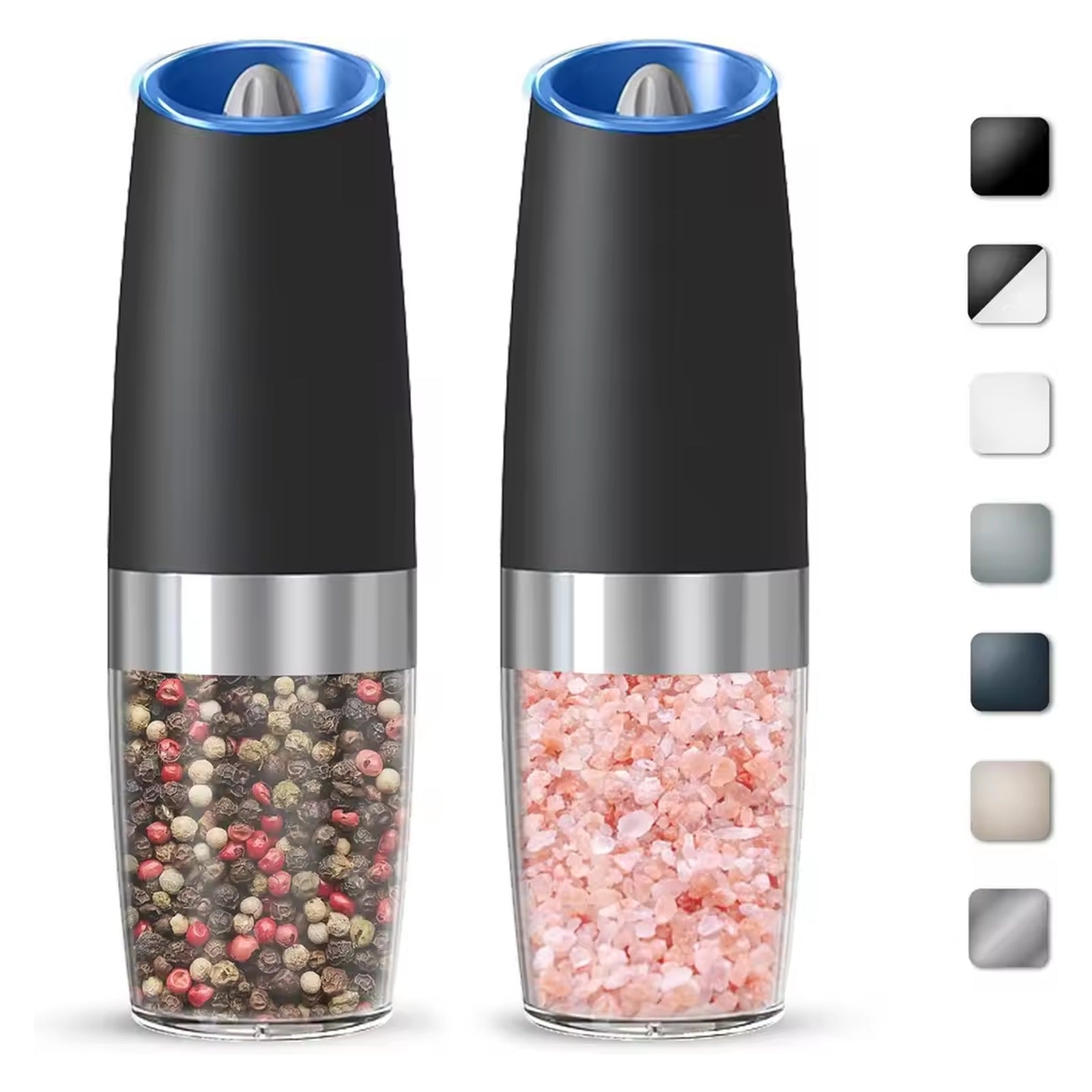Electric Salt and Pepper Grinder Set - Automatic 2 Pack