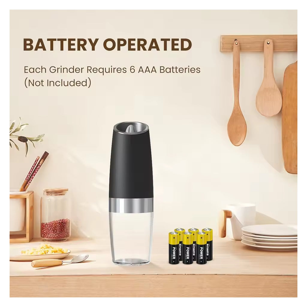 Electric Salt and Pepper Grinder Set - Automatic 2 Pack