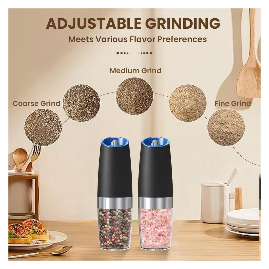 Electric Salt and Pepper Grinder Set - Automatic 2 Pack